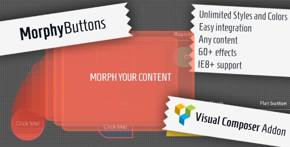 Morphy Buttons 可视化编辑器扩展按钮 Visual Composer Addon插件【V1.4.0】