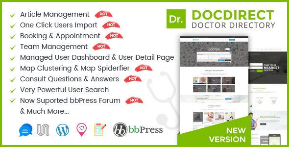 Directory DocDirect主题英文版 WordPress响应式 目录主题【v7.7】