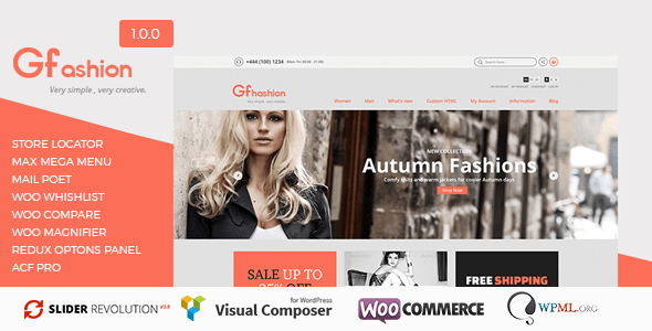 GFashion主题英文版 WordPress响应式 商店主题【v1.0.0】