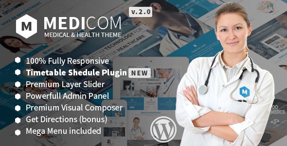 Medicom主题英文版 WordPress响应式 医院和健康主题【V3.0.4】