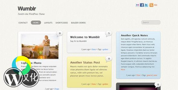 Wumblr主题英文版 WordPress响应式多功能博客主题【v2.2.3】