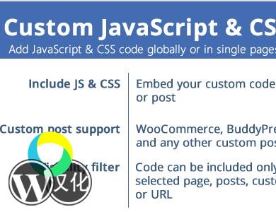 WordPress插件-自定义JavaScript和CSS-Custom JavaScript & CSS汉化版【v2.9】
