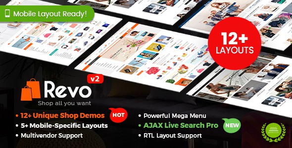 Revo主题英文版 多用途WooCommerce商城 WordPress主题【v4.0.16】