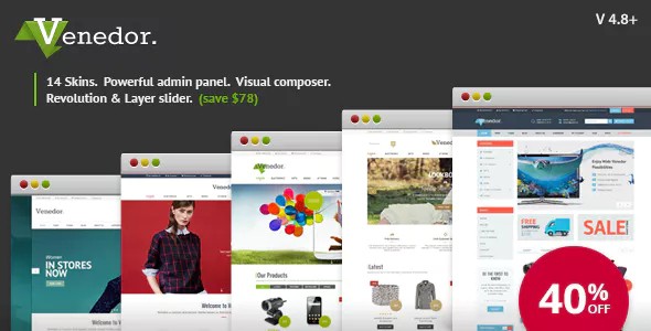 Venedor主题英文版 WordPress响应式 商城主题【v2.6.2】