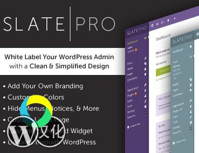 WordPress插件-后台管理主题-Slate Pro Admin汉化版【V1.1.7】