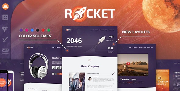 Rocket英文版主题-创意多用途主题-WordPress响应式【V2.9.0】
