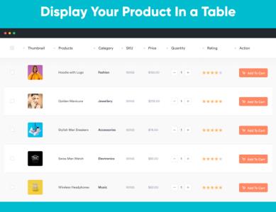 Product Table for WooCommerce产品表格插件-WordPress插件汉化版【V3.0.7】
