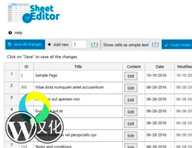 WordPress插件-用户电子表格-WP Sheet Editor - Users汉化版【V1.5.17】
